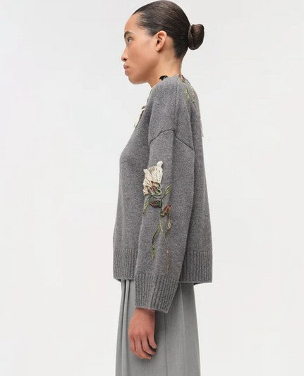 Simkhai Dawna Embellished Sweater - Nickel Melange