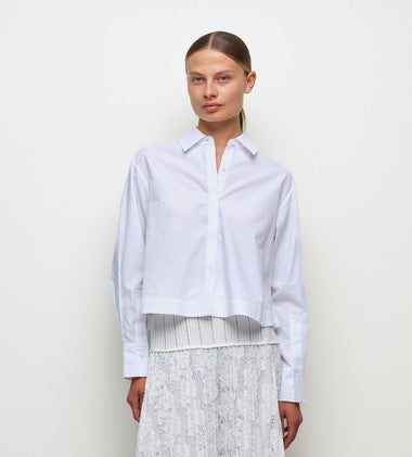 Simkhai Kacey Cotton Lace Shirt - White