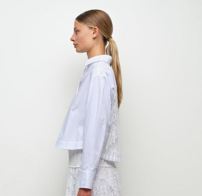 Simkhai Kacey Cotton Lace Shirt - White