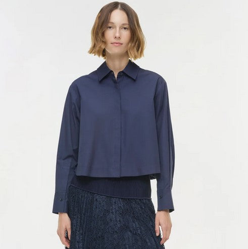 Simkhai Kacey Cotton Lace Shirt - Midnight