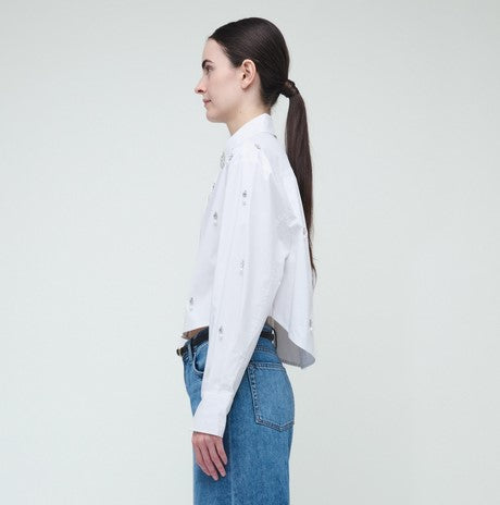 Simkhai Renata Embellished Shirt - White