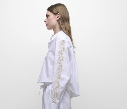 Simkhai Renata Cropped Shirt - White