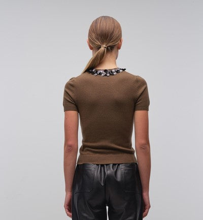 Simkhai Sophie Short Sleeve Top - Ochre/Black
