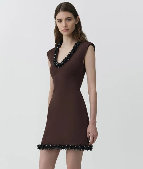 Simkhai Suki Mini Dress - Chocolate/Black