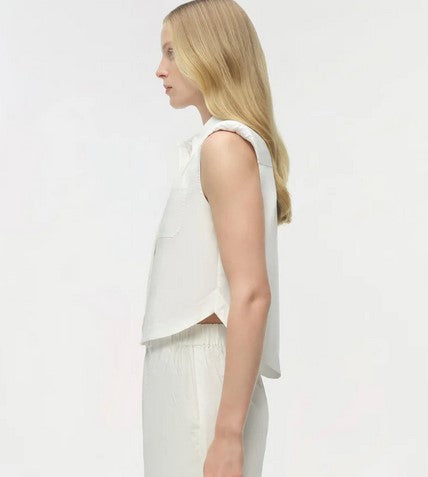Simkhai Winslow Sleeveless Shirt - White