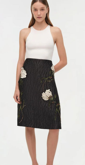 Simkhai Arla Midi Skirt - Black