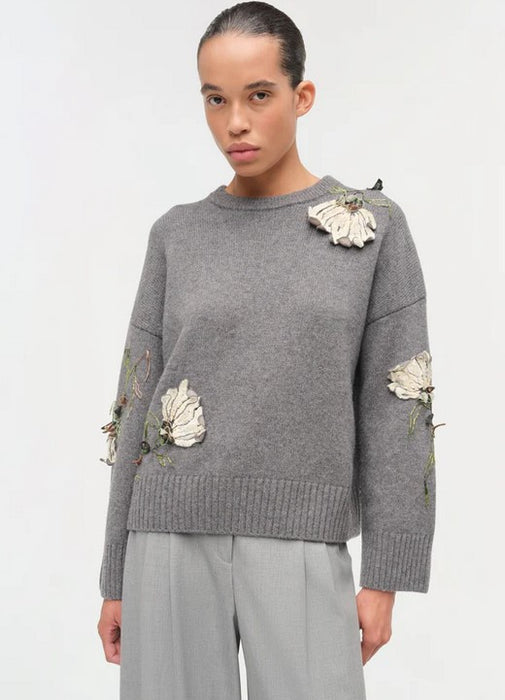 Simkhai Dawna Embellished Sweater - Nickel Melange