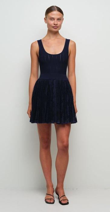 Simkhai Ellis knit Lace Mini Dress - Navy