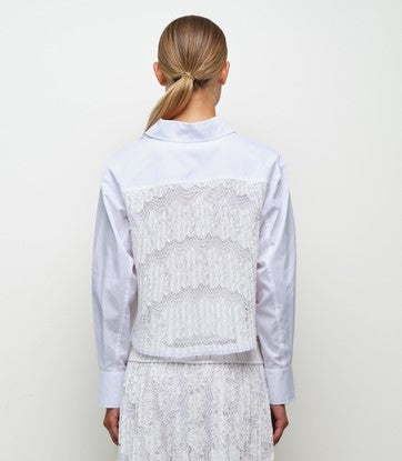 Simkhai Kacey Cotton Lace Shirt - White