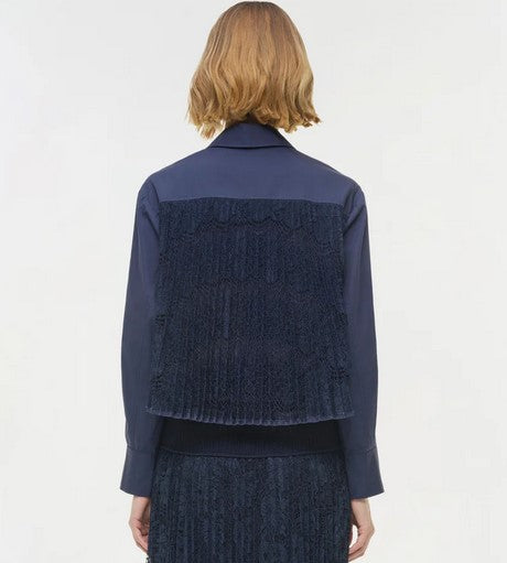 Simkhai Kacey Cotton Lace Shirt - Midnight