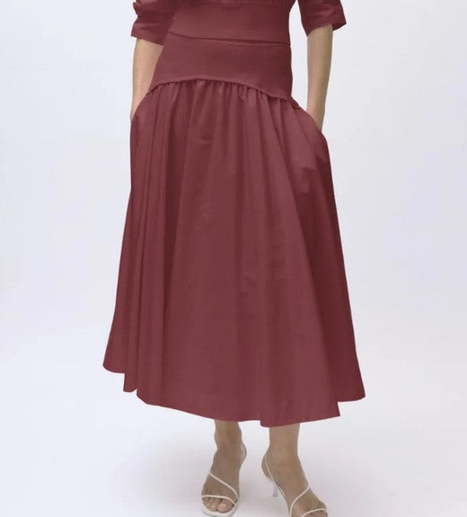 Simkhai Ovie Midi Skirt - Fig