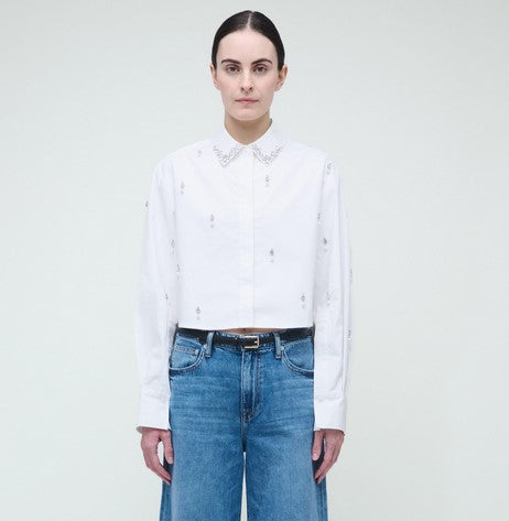 Simkhai Renata Embellished Shirt - White