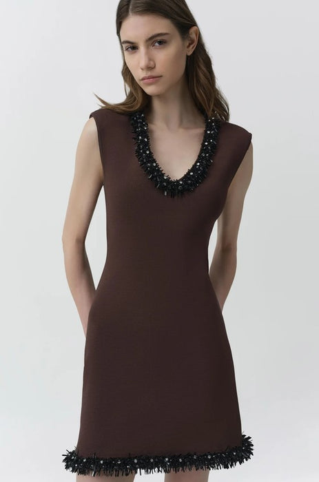 Simkhai Suki Mini Dress - Chocolate/Black
