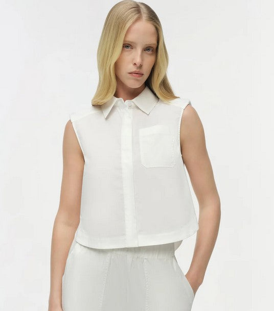Simkhai Winslow Sleeveless Shirt - White