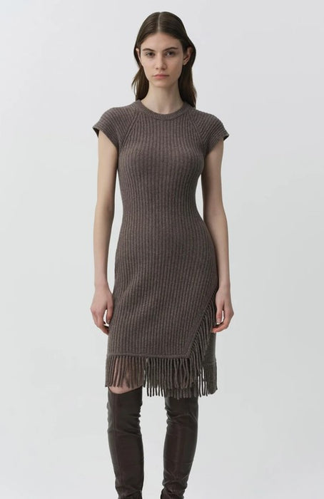 Simkhai Margot Knit Mini Dress - Mushroom Melange