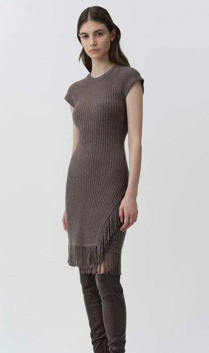 Simkhai Margot Knit Mini Dress - Mushroom Melange