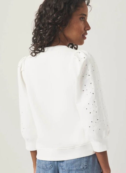 Splendid Rory Embroidered Sweatshirt - White