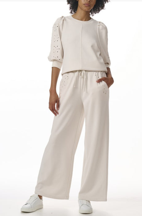 Splendid Rory Embroidered Sweatshirt - White