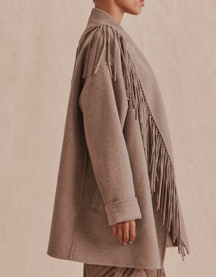 Splendid Sandra Fringe Jacket - Taupe