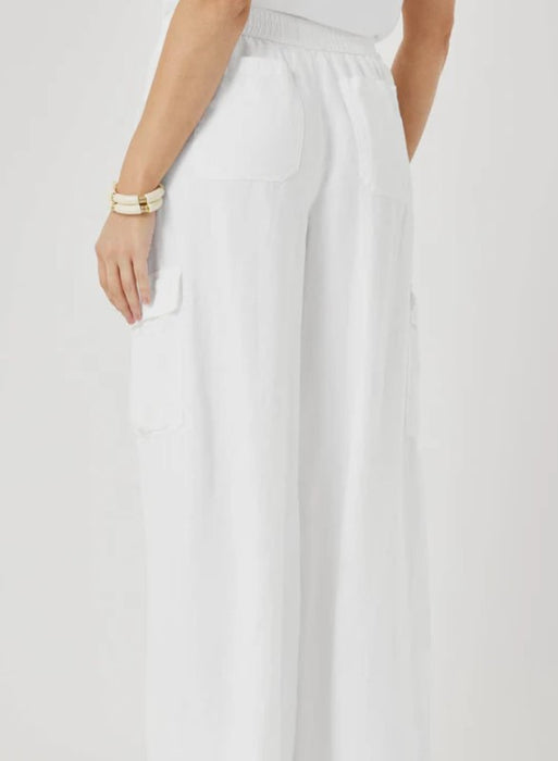 Splendid Stella Linen Cargo Pants - White