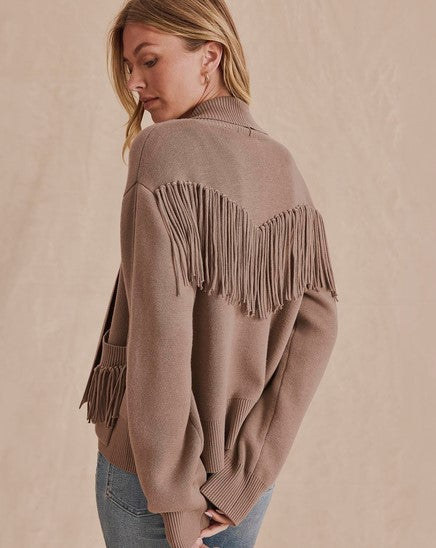 Splendid Willow Fringe cardigan - Taupe