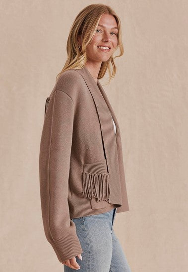 Splendid Willow Fringe cardigan - Taupe