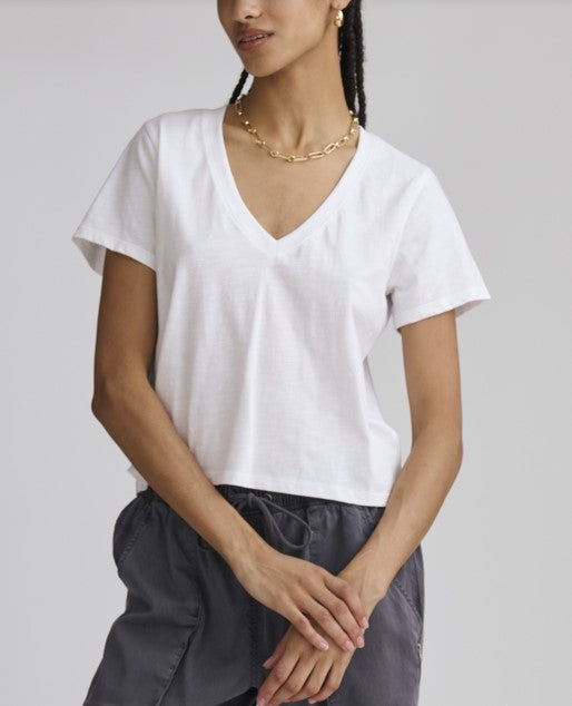 Splendid Louisa V Neck Tee - White