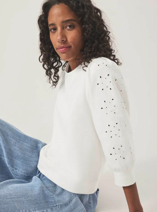 Splendid Rory Embroidered Sweatshirt - White