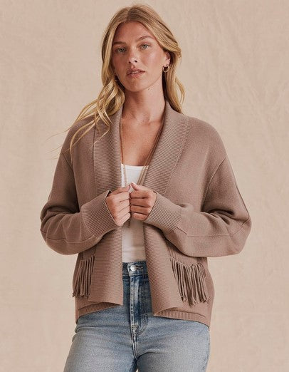 Splendid Willow Fringe cardigan - Taupe
