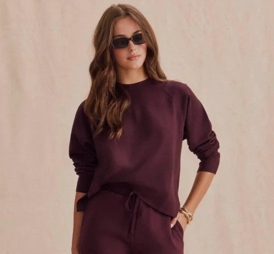 Splendid Winslow Raglan Crew - Merlot