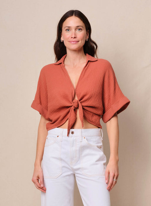Stateside Tie Front Top - Sienna