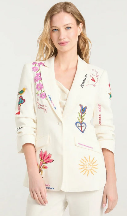 Cinq a Sept Summer Love Cheyenne Jacket - Ivory Multi