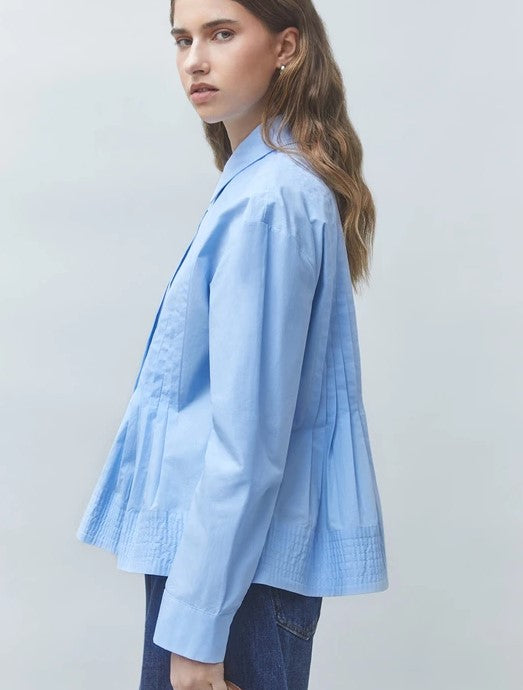 Suncoo Paris Loeli Pleat Shirt - Bleu
