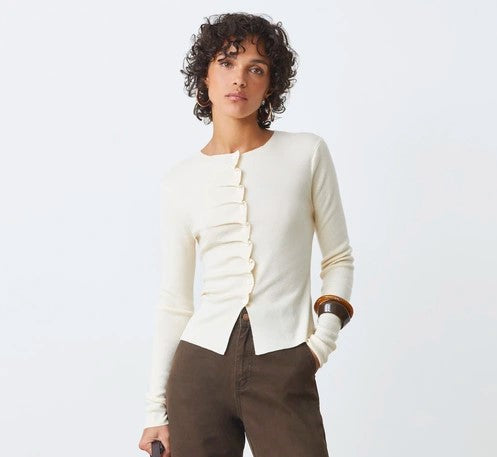 Suncoo Paris Knitted Gamira Cardigan - Blanc
