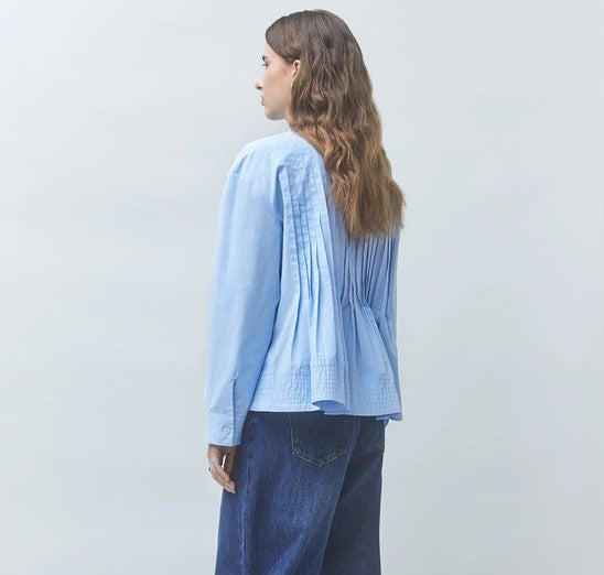 Suncoo Paris Loeli Pleat Shirt - Bleu