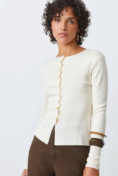 Suncoo Paris Knitted Gamira Cardigan - Blanc