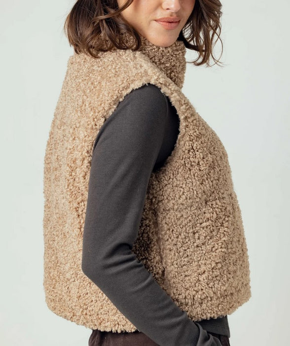 We are Sundays Sherpa Cecily Vest - Latte