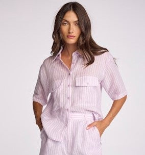 We are Sundays Crosby Shirt - Lavender Stripe