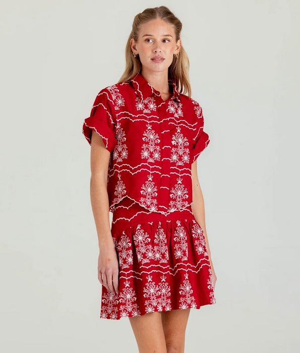 We are Sundays Sky Skirt - Montauk Red