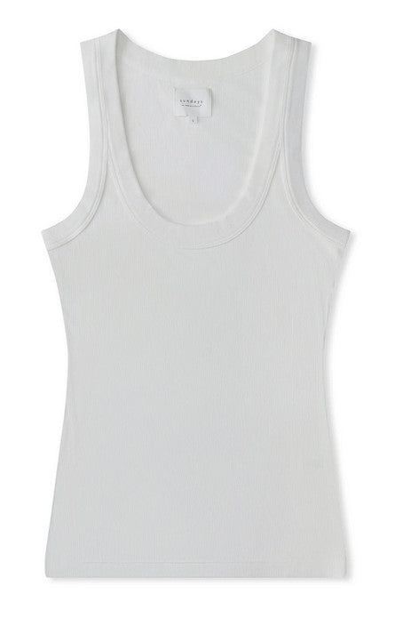 We are Sundays Danny Ribbed Tank - White