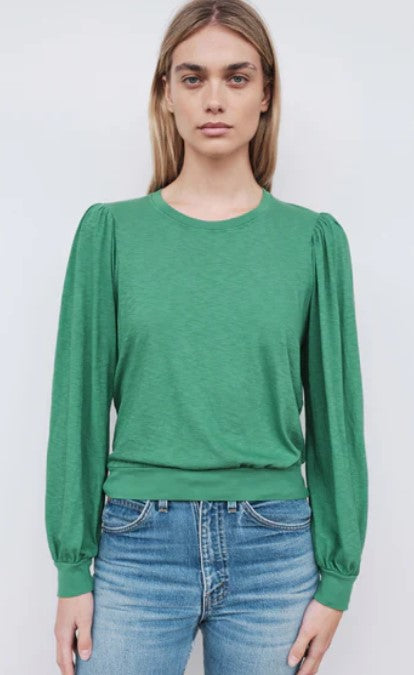 Sundry Long Sleeve Puff Sleeve Tee - Jade