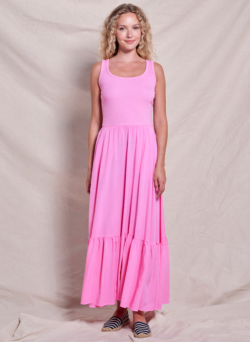 Sundry Mixed Media Dress - Azalea