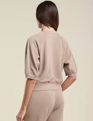 Velvet Bonnie Short Sleeve Sweatshirt - Faded Cocoa