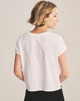 Velvet Casey Linen Tee - White