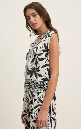 Velvet Lindsay Tank - Black/ White