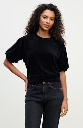 Velvet Avis Short Sleeve Sweatshirt - Black