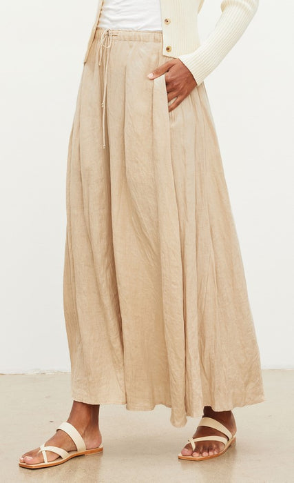 Velvet Bailey Linen Maxi Skirt - Bisquit