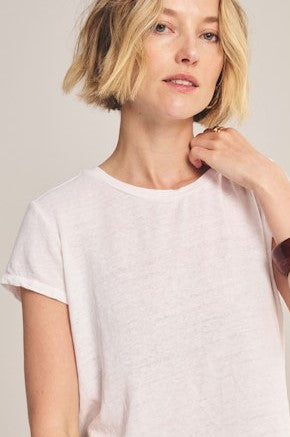 Velvet Casey Linen Tee - White