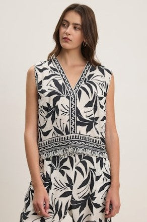Velvet Lindsay Tank - Black/ White