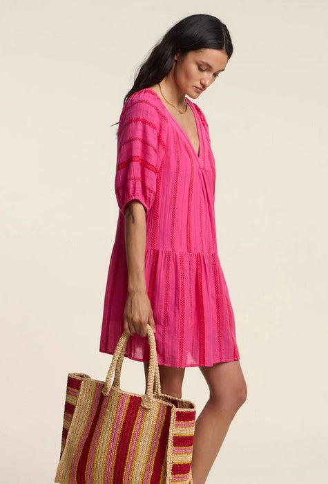 Velvet Selita Dress - Pink/Red